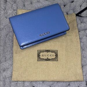 Gucci Sky Blue Leather Clutch